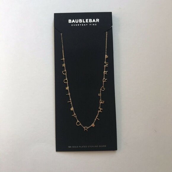 Baublebar Necklace NWT I Do It For The Gram Spelled Out - Picture 1 of 4